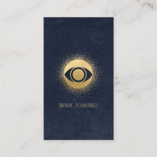 Tarjeta De Visita Crea tu propio ojo mágico brillante azul y dorado