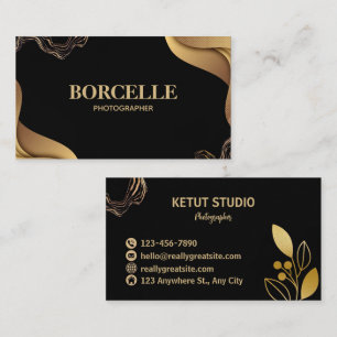 Tarjeta De Visita Crea tu propio Personalizado Negro y Oro