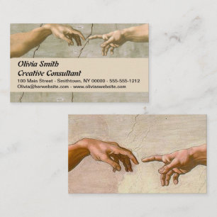 Tarjeta De Visita Creación de Michelangelo Adam God Art