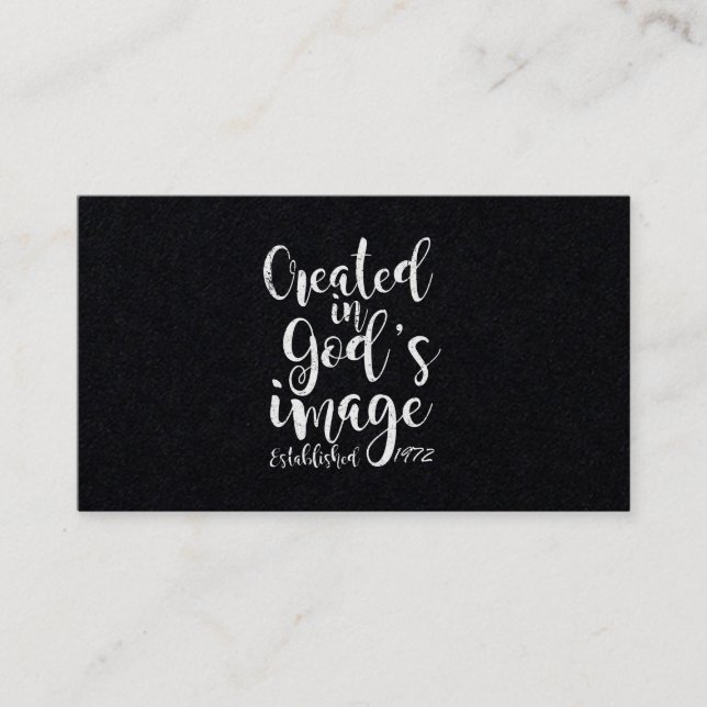 Tarjeta De Visita Creado en la imagen de Dios de 1972 50º cumpleaños (Anverso)