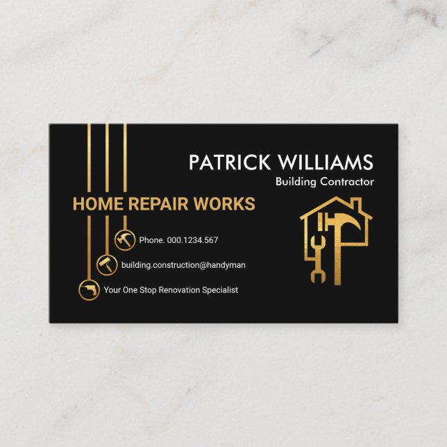 Tarjeta De Visita Creador de botones de herramientas de mano creativ (Anverso)