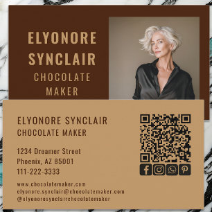 Tarjeta De Visita Creador de Chocolate Retrato Profesional Foto Soci