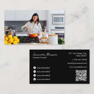 Tarjeta De Visita Creador de contenido de Influencer de alimentos Fo