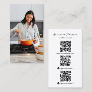 Tarjeta De Visita Creador de contenido de Influencer de cocina Foto 