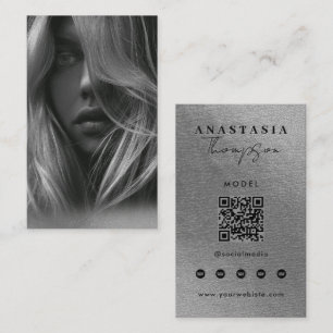 Tarjeta De Visita Creador de contenido de influencer editable plata