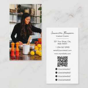 Tarjeta De Visita Creador de contenido de influencia de Cocina Alime