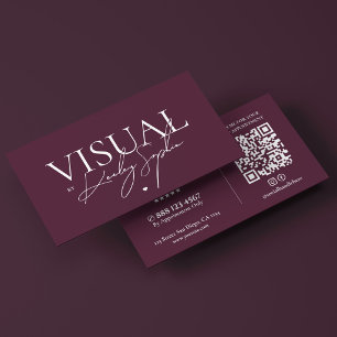Tarjeta De Visita Creador de Contenido Moderno Fotógrafo Ciruela Pro