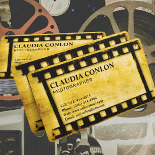 Tarjeta De Visita Creador de Películas Antiguas Retro Grunge