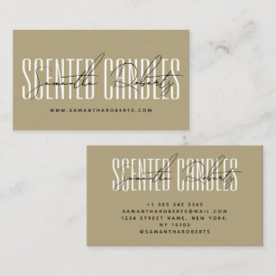 Tarjeta De Visita Creador de velas tipografía moderna script oro