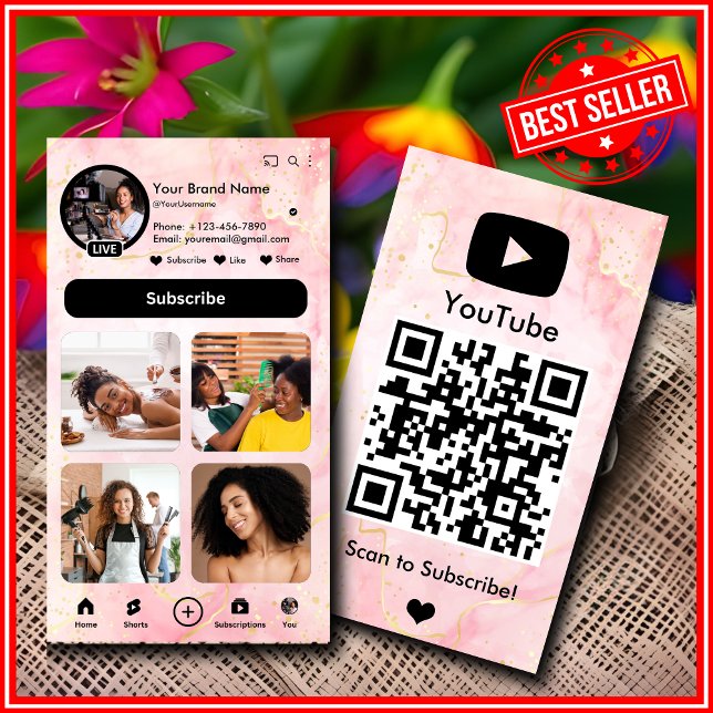 Tarjeta De Visita Creador de vlogueros de YouTube con influencia de  (Subido por el creador)
