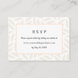 Tarjeta De Visita Cream abstract foliage Wedding RSVP sitio web en l
