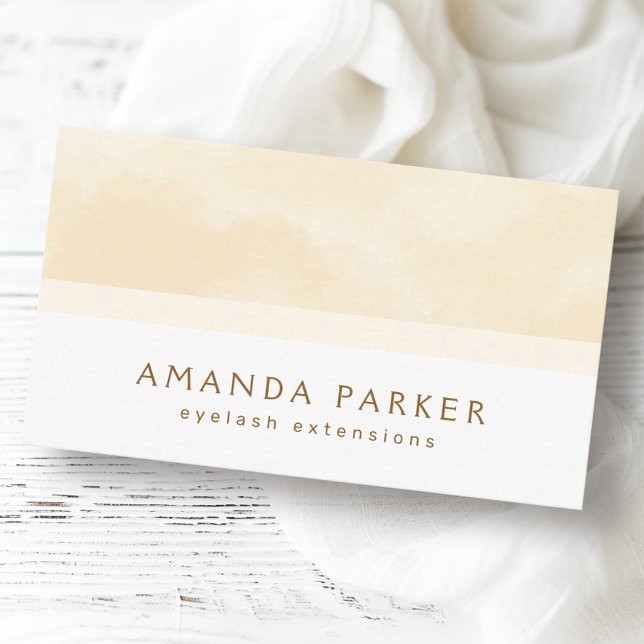 Tarjeta De Visita Cream acuarela blanco spa boutique estilo belleza (Cream watercolor white spa boutique beauty stylist business card)