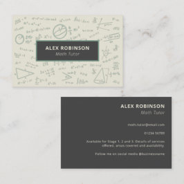 Tarjeta de visita Cream Algebra Math Tutor