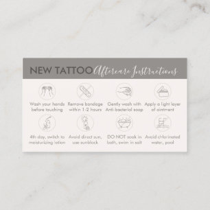 Tarjeta De Visita Cream Beige Body Art Aftercare Instructions Tattoo