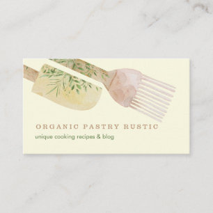 Tarjeta De Visita Cream Beige Vanilla Pastry floral Rústicos herrami