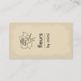 Tarjeta de visita Cream Ecru con Rosa