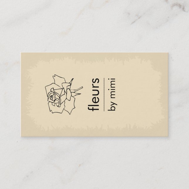 Tarjeta de visita Cream Ecru con Rosa (Anverso)