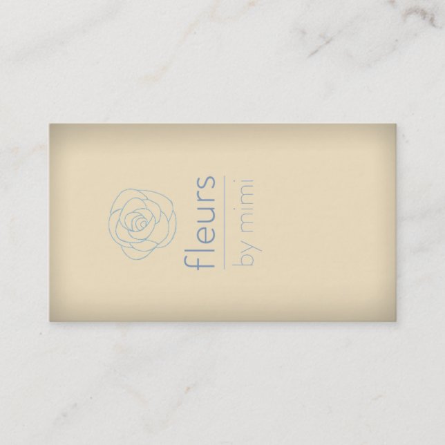 Tarjeta de visita Cream Ecru con Rosa (Anverso)