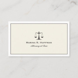 Tarjeta De Visita Cream Frame Fiscal Justice Scale Profesional