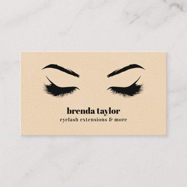 Tarjeta De Visita CREAM LEATHER moda Eyelash Browbar profesional (Anverso)