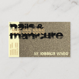 Tarjeta De Visita Cream Purpurina Springles Estudio de uñas Manicura
