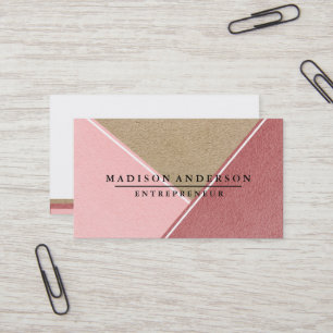 Tarjeta De Visita Cream Red & Pink Modern Finance Consultor