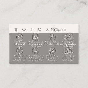 Tarjeta De Visita Cream Tan Botox Instrucciones para el cuidado post
