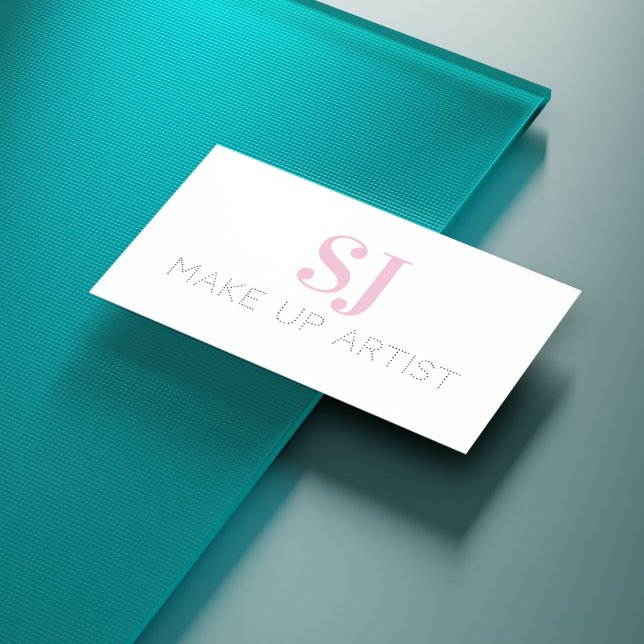 Tarjeta De Visita Crear artista Monograma mínimo Rosa (Subido por el creador)