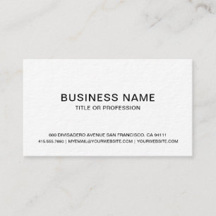 Tarjeta De Visita Crear su propio blanco simple profesional