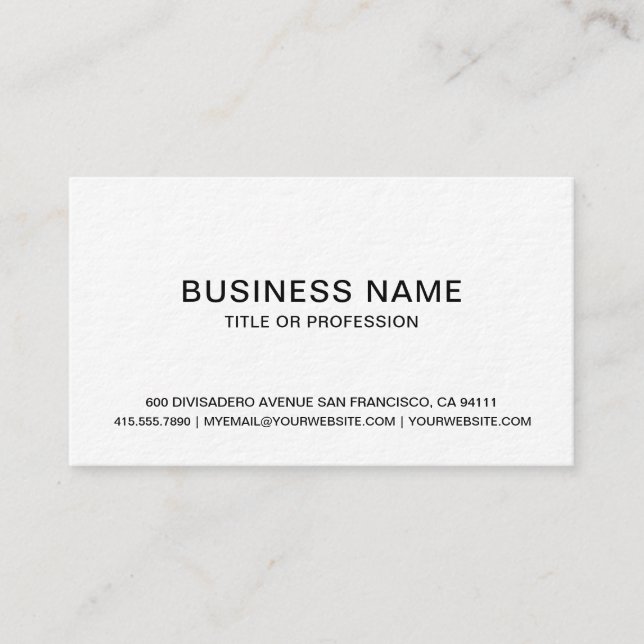 Tarjeta De Visita Crear su propio blanco simple profesional (Anverso)