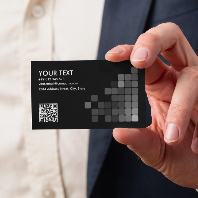 Tarjeta De Visita Crear su propio código profesional elegante QR Bus (Create Your Own Elegant Professional QR Code Busin Business Card)