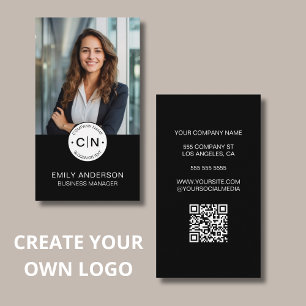 Tarjeta De Visita Crear su propio profesional negro con logotipo
