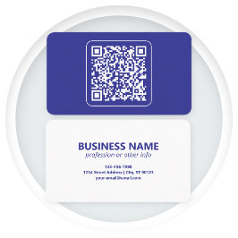 Tarjeta De Visita Crear un código QR escaneado | Azul oscuro editabl
