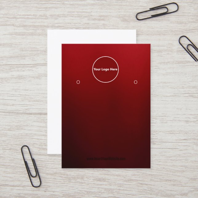 Tarjeta De Visita Creat Your Custom Logo Earring Display Card  (Anverso/Reverso In Situ)