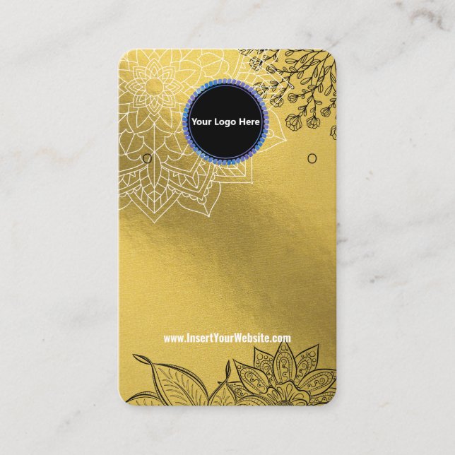 Tarjeta De Visita Creat Your Custom Logo Earring Display Card  (Anverso)