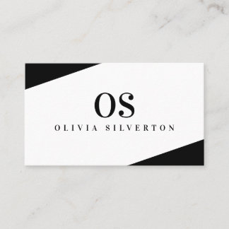 Tarjeta De Visita CREATERS CORNERS con clase monograma blanco negro