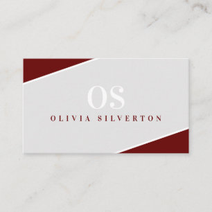 Tarjeta De Visita CREATING CORNERS clase monograma marrón blanco gri