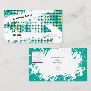 Tarjeta de visita creativa con QR - Vibes retro (B