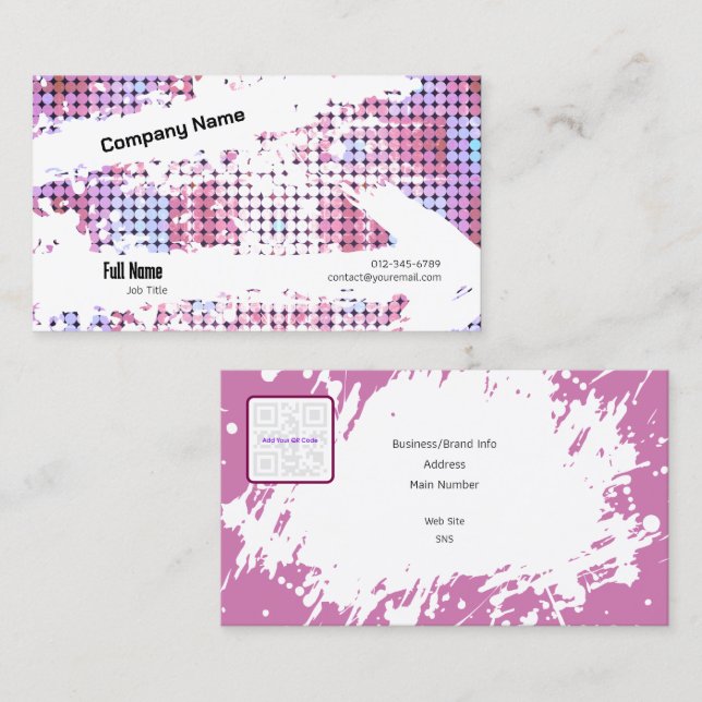 Tarjeta de visita creativa con QR - Vibes retro (C (Anverso / Reverso)