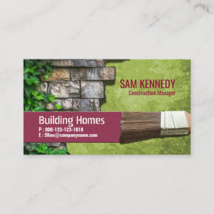 Tarjeta de visita creativa de construcción de la