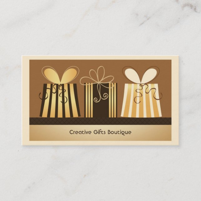 Tarjeta de visita creativa de la tienda de regalos (Anverso)