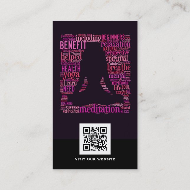 Tarjeta de visita creativa del código de la yoga (Anverso)