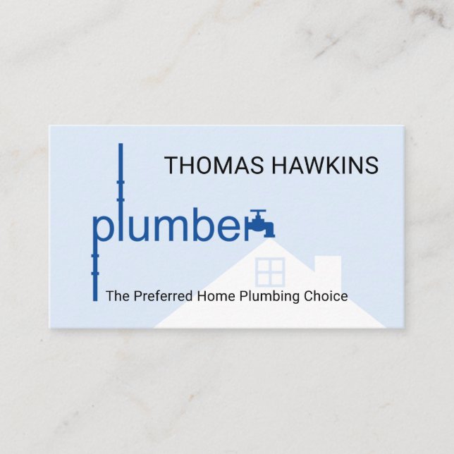 Tarjeta De Visita Creative Blue Plumber Pipeline Home Waterflow (Anverso)