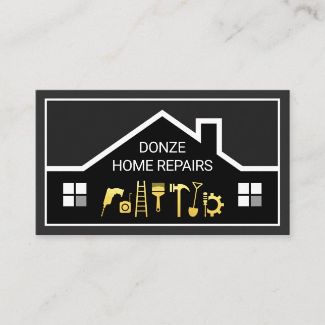 Tarjeta De Visita Creative Building Frame Handyman Tools (Anverso)