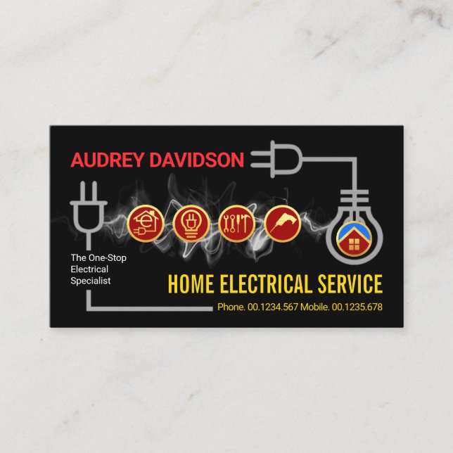 Tarjeta De Visita Creative Electric Lightning Circuit Board (Anverso)