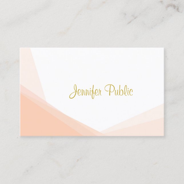 Tarjeta De Visita Creative Gold Hand Script Name Profesional Moderno (Anverso)
