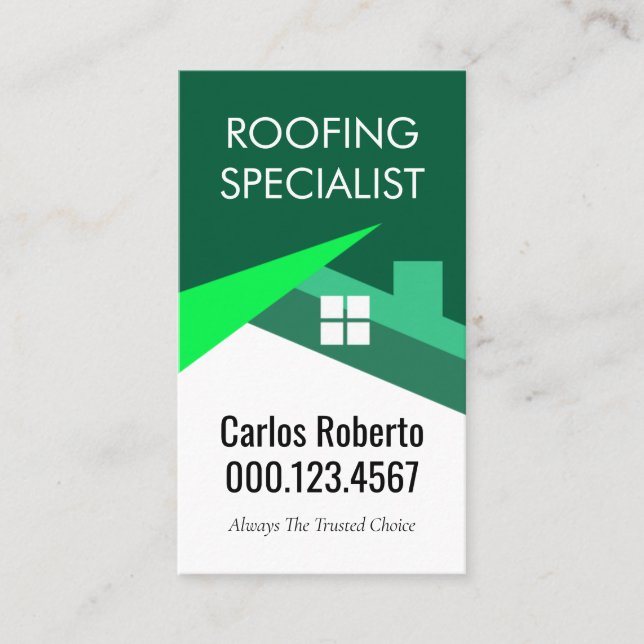 Tarjeta De Visita Creative Green Energy Rooftop Builder (Anverso)