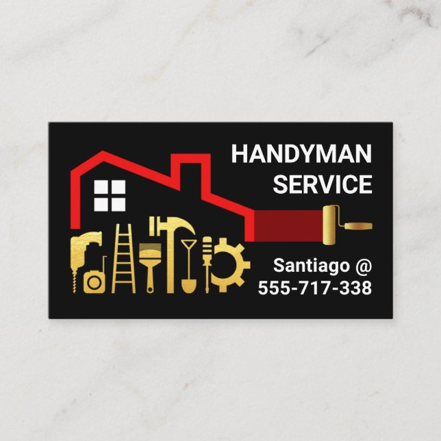 Tarjeta De Visita Creative Handyman Tools Home Reparación (Anverso)