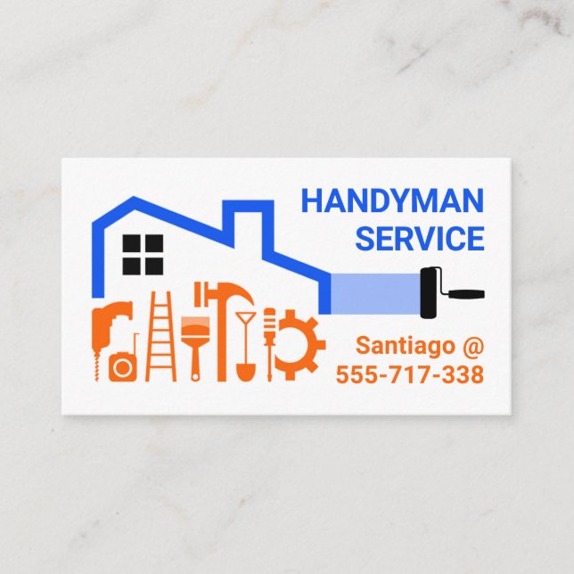 Tarjeta De Visita Creative Handyman Tools Home Repares (Anverso)