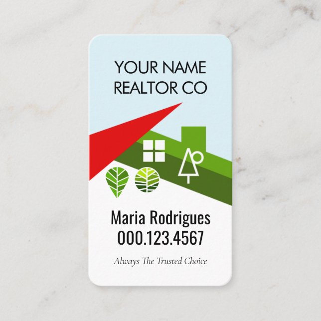 Tarjeta De Visita Creative Home Landscape Realtor (Anverso)